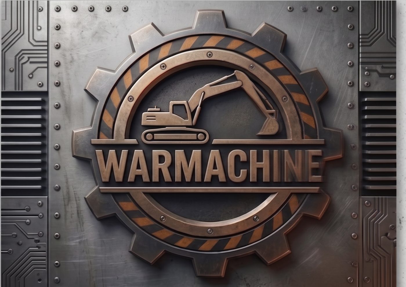 Emblema WarMachine en placa metálica