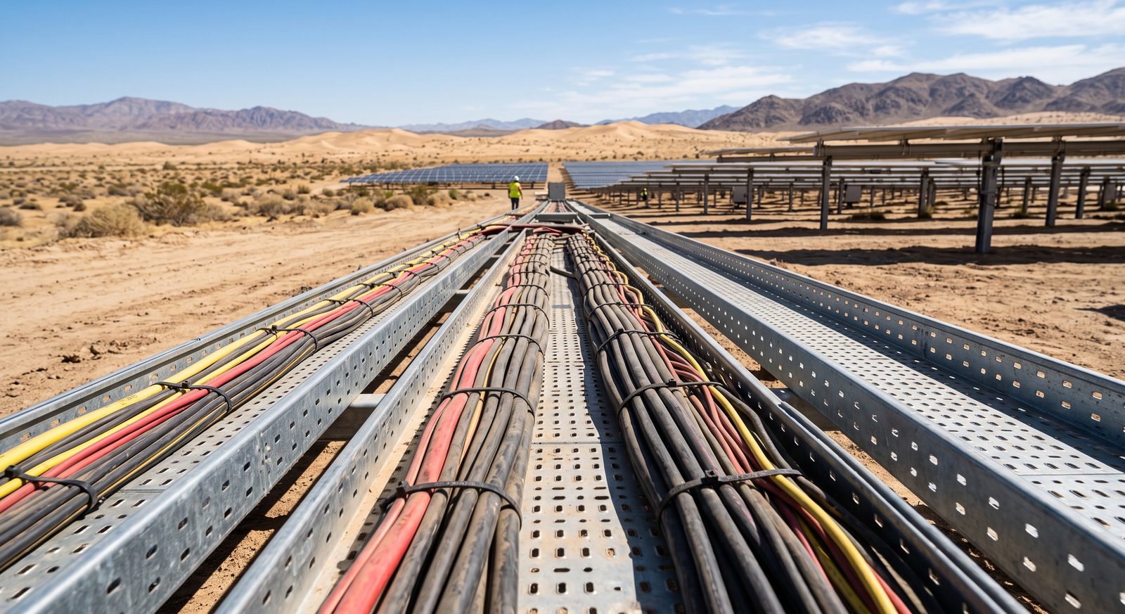 Bandejas y cableado de media tensión en San Pedro de Atacama